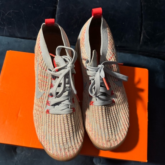 Nike Women's Air VaporMax Flyknit 3 Running Shoes Blue Orange AJ6910-400 - Picture 3 of 12